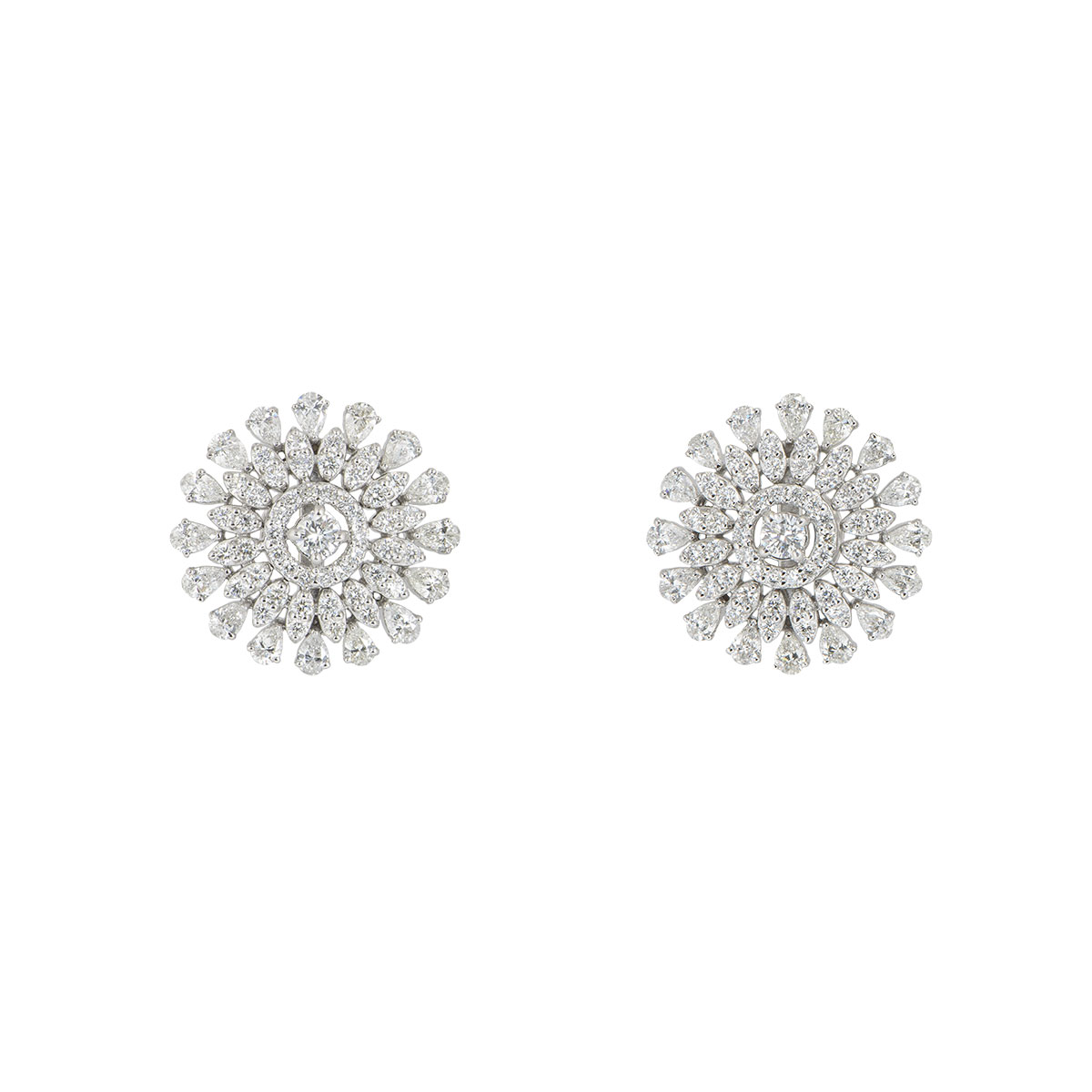 White Gold Diamond Earrings 3.15ct | Rich Diamonds